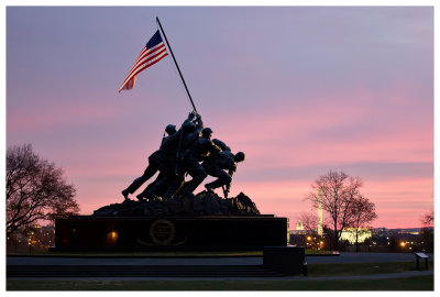Revisiting the Iwo Jima Memorial at sunrise