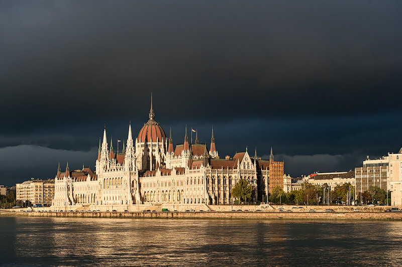 Parliament Building Under Stormy Sky