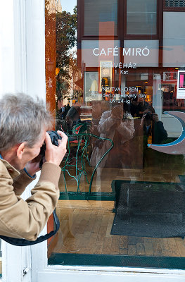 Peter Shooting Reflection Of Helen, Zoli And Jola 
