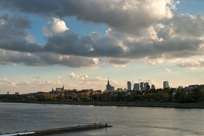 Warsaw Panorama Over Vistula River