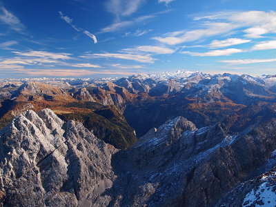 Blick ber Watzmannfrau und Kinder zum Hochknig