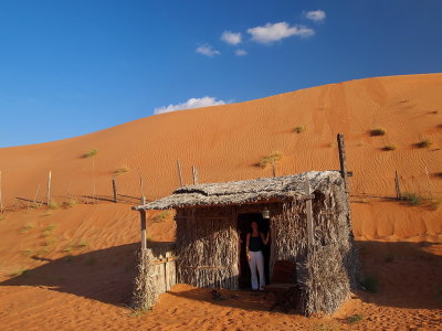 our barasti hut at the Nomadic Desert Camp