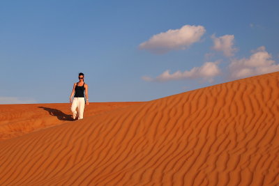 Marianne walking the dunes