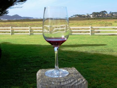 Wine glass near Carmel Beach