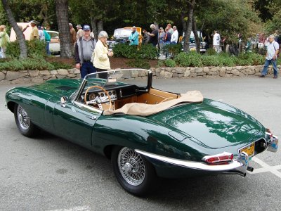Jaguar E-Type in BRG top down