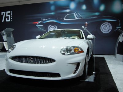 Jaguar XKR with 75th anniversary ad