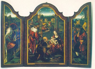 Leiden, St Annahofje, drieluik Aanbidding der koningen [038].jpg
