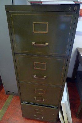 Vintage Metal Filing Cabinet, 6 drawers