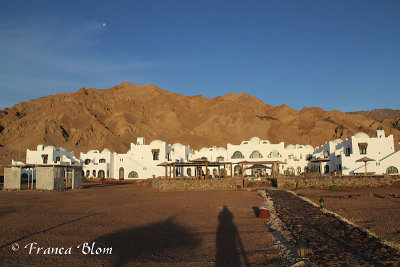 Het hotel vanaf het strand gezien