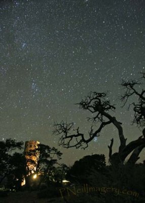 Grand Canyon Watchtower night sky