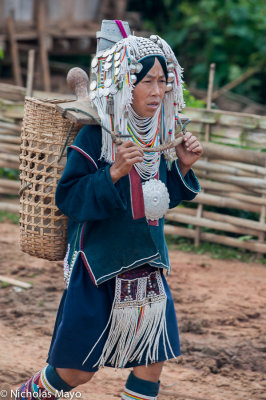 Burma (Shan State) - Loimi Akha Woman In Best Attire