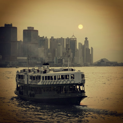 star ferry and the setting sun...