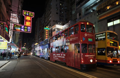 the tram road by night...