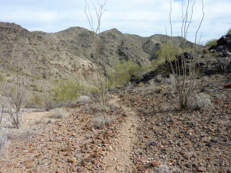 The trail back down