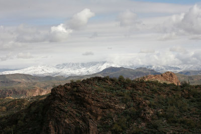 Four Peaks Foothills with Snow