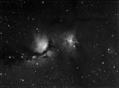 M78 in Orion in Black & White