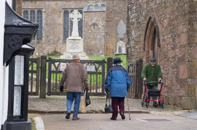  Through the church yard.