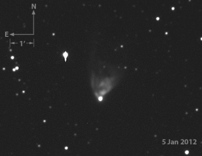 Hubble's Variable Nebula - 2 frames 13 days apart