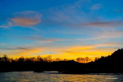 Sunset over the willamette river