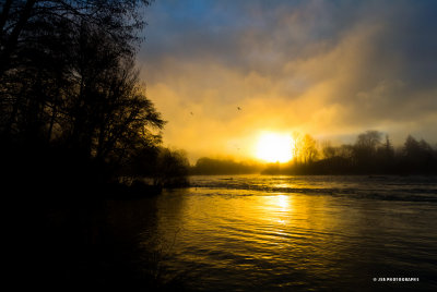 Sunrise over the willamette river