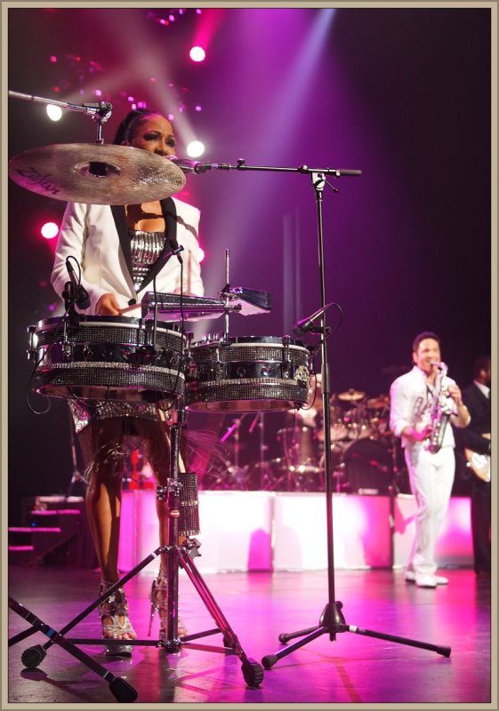 Sheila E on drums  Dave Koz on sax 