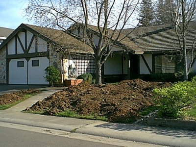Excavated Dirt Goes to the Front Yard