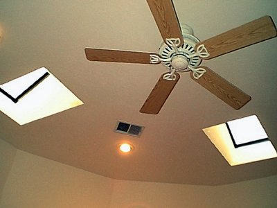 Showing the Skylights, Recessed Lighting, and Circulation Fan