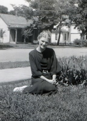 Jean Hazen in Her Family's Front Yard