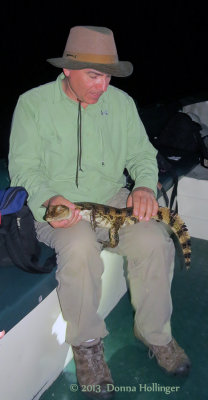 Francisco with Spectacled Caiman that Victor caught