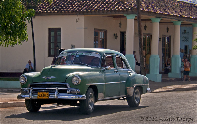 green chevy 1950s  