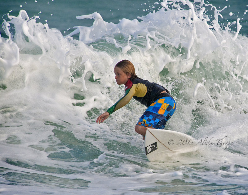 young and surfing