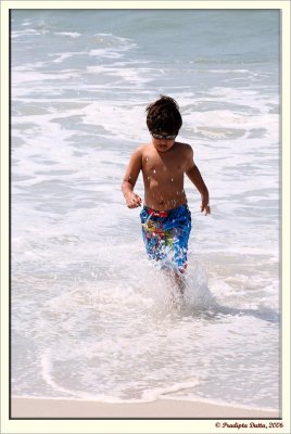 Kunal enjoying the ocean