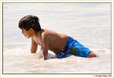 Kunal enjoying the ocean