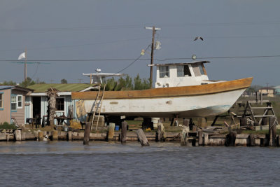 Boat in dry dock