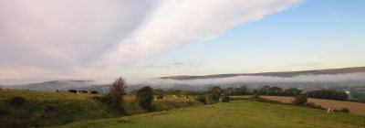 Morning  mist  rising, in  the  Cuckmere  Valley