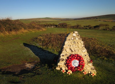 A  British  Legion  poppy  wreath  adorns  this  Memorial.