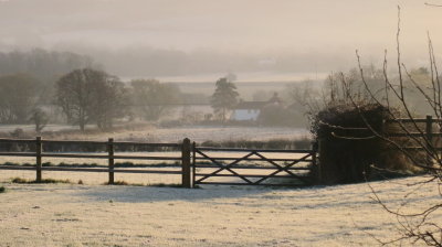 Morning  mist  and  a  carpet  of  frost
