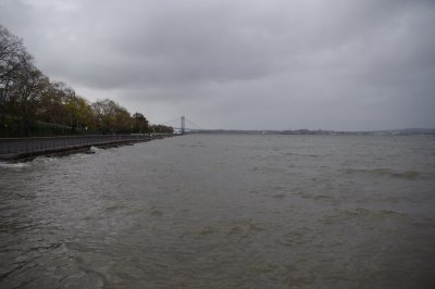 Water level in The Narrows was still high the morning after