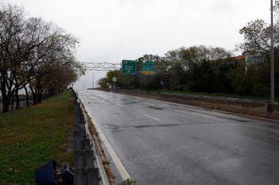 You can see where the surge washed up the parkway
