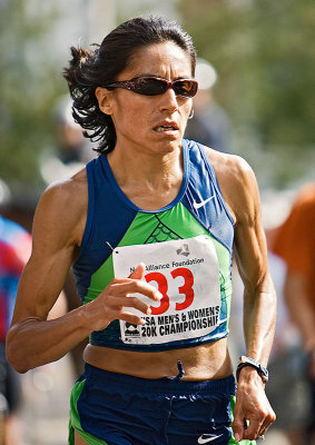20K women's second place, Elva Dryer of Albuquerque NM