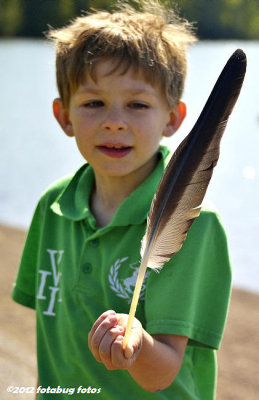 Jayden and his goose feather