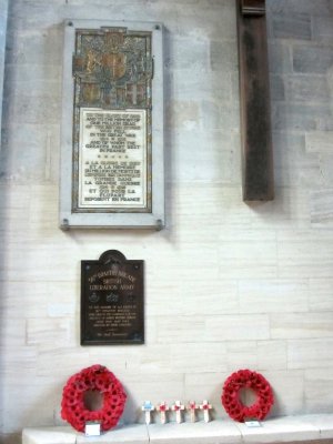 inside, memorials to France's WWI dead and the British troops who fought here in 1944