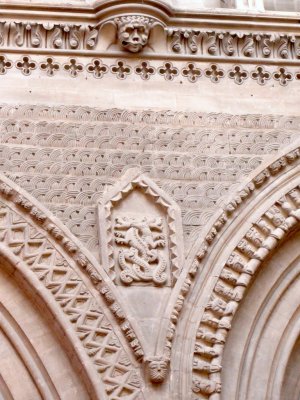 delicate stone reliefs distract us...