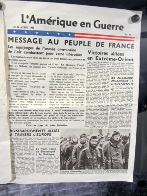 French-language information dropped by American planes to encourage people in the occupied towns