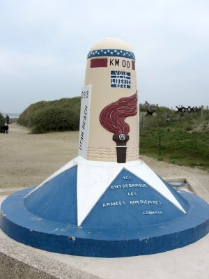 'kilometer zero' at the Utah Beach landing site: start of the 1944 Liberty Way