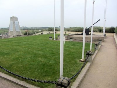 the Utah Beach memorial stands on the site of a captured gun placement, turned Allied communications post