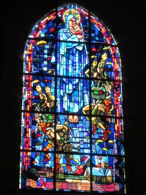 the days of battle are remembered in the church windows