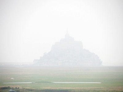 still too foggy to see Mont St. Michel