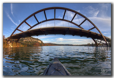 Kayaking under Pennybacker Bridge