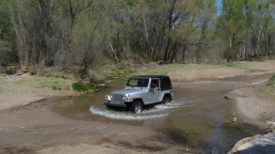 The Jeep crossing the San Pedro River
